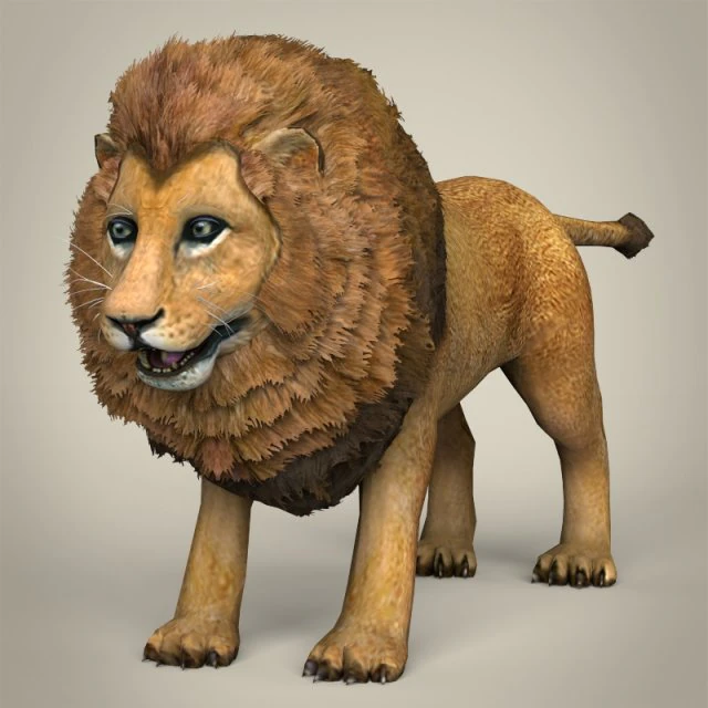 low poly lion 3D Model .c4d .max .obj .3ds .fbx .stl .blend 