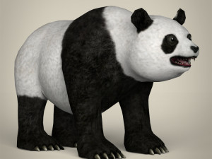 low poly giant panda Model 3D