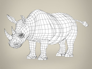 low poly rhinoceros 3D 모델