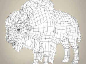 low poly montana buffalo 3D Model