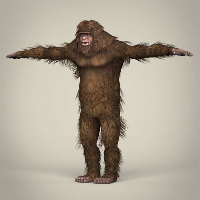 low poly sasquatch Model 3D .c4d .max .obj .3ds .fbx .stl .blend 
