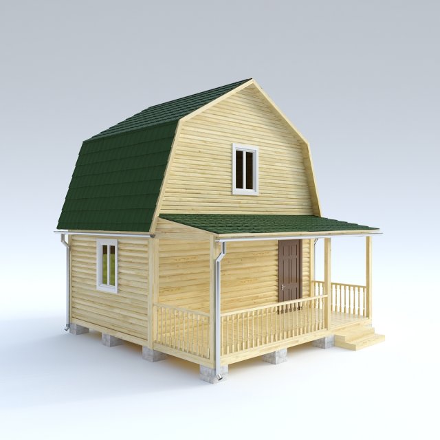 wooden house 10 3D मॉडल .c4d .max .obj .3ds .fbx .stl .blend 