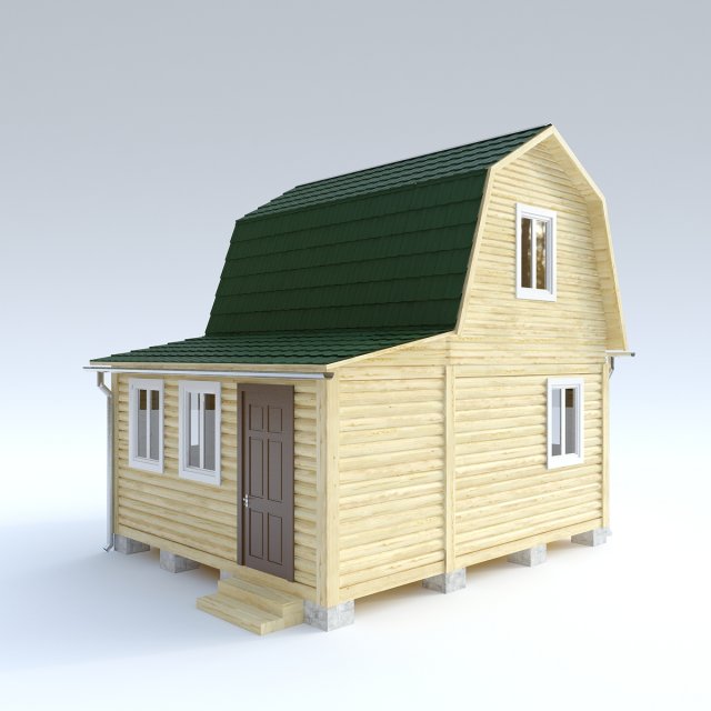 wooden house 8 3D Model .c4d .max .obj .3ds .fbx .stl .blend 