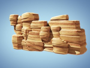 stylized cliff Model 3D
