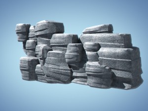 stylized cliff Model 3D