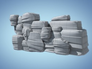 stylized cliff Model 3D