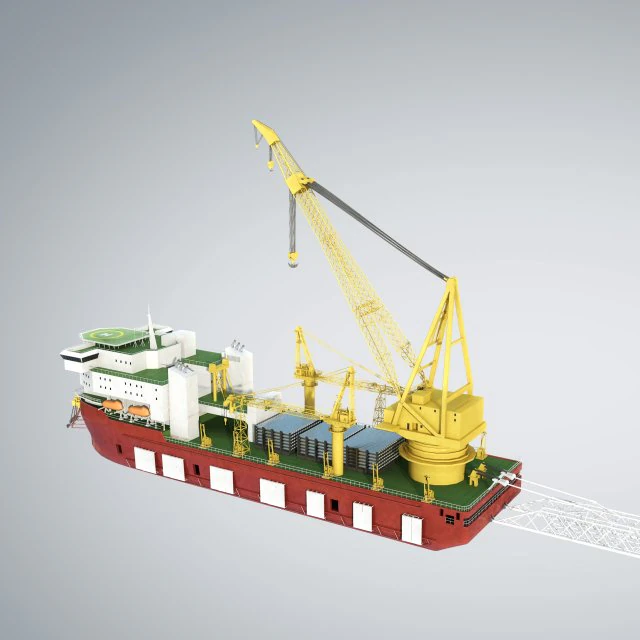pipelay crane vessel 3D Model .c4d .max .obj .3ds .fbx .stl .blend 