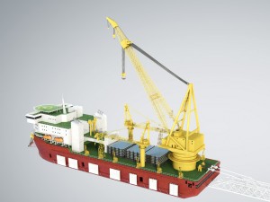 pipelay crane vessel 3D Модель