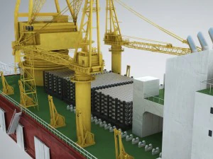 pipelay crane vessel 3D Model