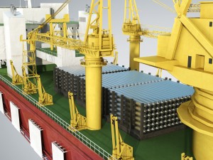 pipelay crane vessel 3D Model