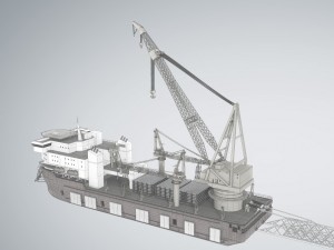 pipelay crane vessel 3D Model