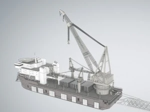 pipelay crane vessel 3D Model