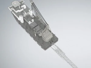 pipelay crane vessel 3D Model
