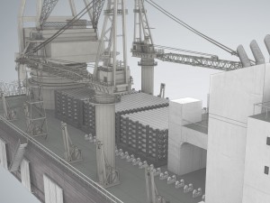 pipelay crane vessel 3D Model