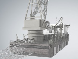 pipelay crane vessel 3D Model