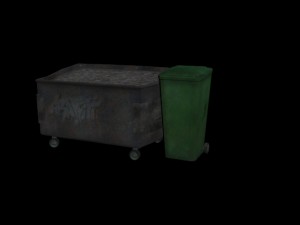 Dumpster and wheelie bin low poly 3D Model