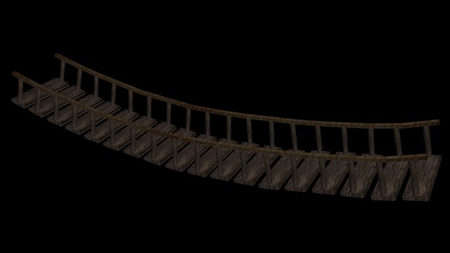 wooden bridge 3D Model .c4d .max .obj .3ds .fbx .stl .blend 