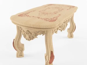 старинный журнальный столик 3D Модель