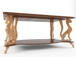 table with cats 3D Model