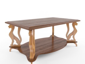 table with cats 3D Model
