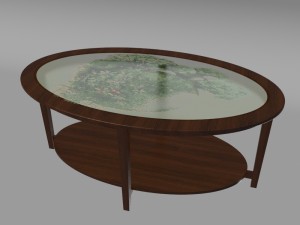 oval table Modelo 3D