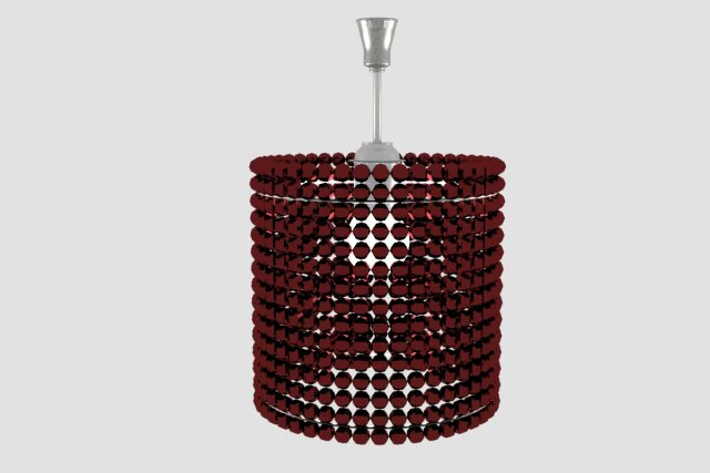 chandelier with red lampshade 3D Model .c4d .max .obj .3ds .fbx .stl .blend 