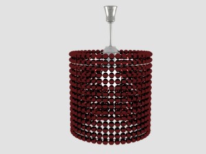 chandelier with red lampshade 3Dモデル
