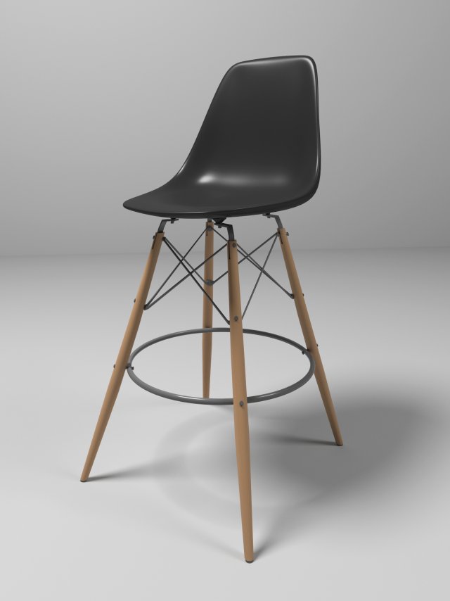 eames bar chair 3D Model .c4d .max .obj .3ds .fbx .stl .blend