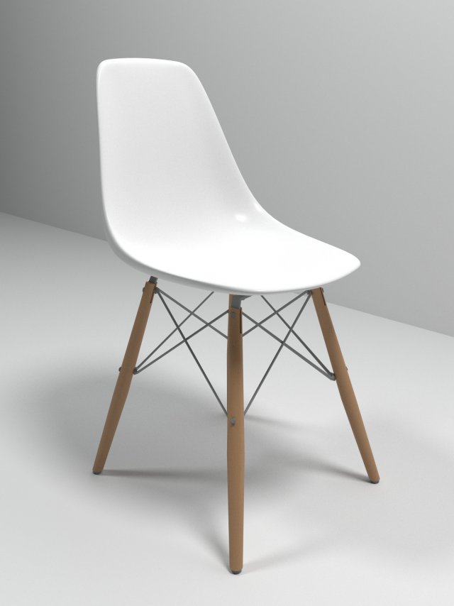 eames plastic side chair 3D Model .c4d .max .obj .3ds .fbx .stl .blend 