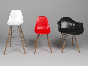 eames chairs set 3D मॉडल