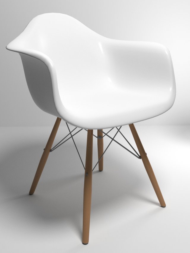 eames style molded plastic chair Model 3D .c4d .max .obj .3ds .fbx .stl .blend 