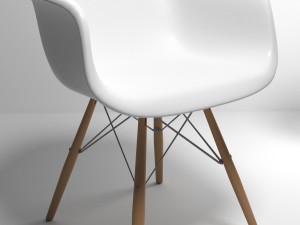 eames style molded plastic chair Modèle 3D