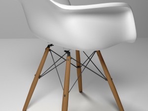 eames style molded plastic chair Model 3D