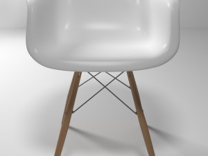 eames style molded plastic chair Model 3D