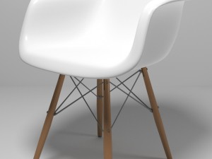 eames style molded plastic chair Model 3D