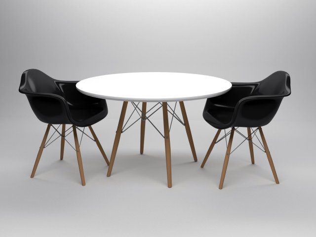 eames table and chairs set 3D Модель .c4d .max .obj .3ds .fbx .stl .blend 