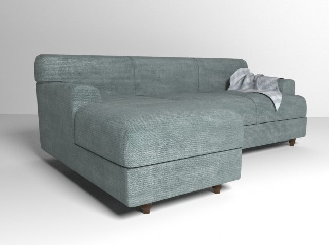velvet fabric sofa Model 3D .c4d .max .obj .3ds .fbx .stl .blend