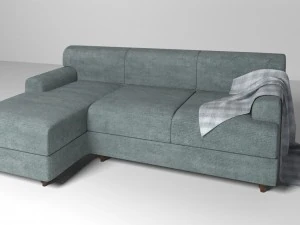 velvet fabric sofa 3D Model