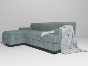 velvet fabric sofa Model 3D