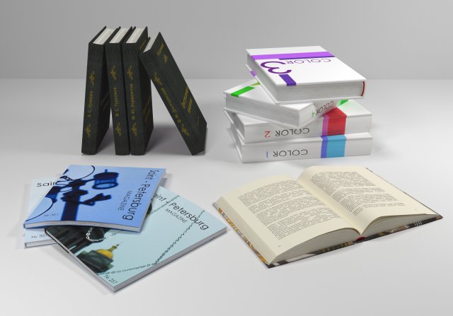 set of books 3D Model .c4d .max .obj .3ds .fbx .stl .blend 