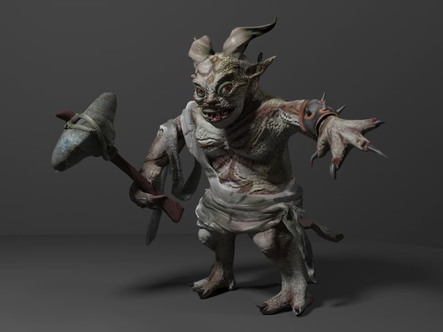 fantasy troll with 3D Model .c4d .max .obj .3ds .fbx .stl .blend 