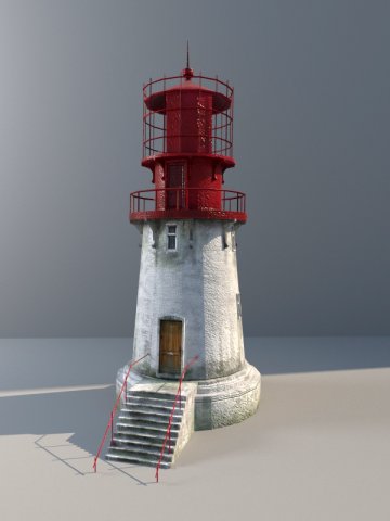 lighthouse low-poly with lods and pbr textures Modello 3D .c4d .max .obj .3ds .fbx .stl .blend 