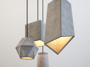 modern cement lights 3D मॉडल
