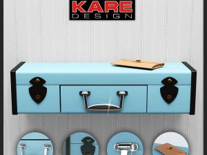 shelfkarewall полиця suitcaselight blue1drw 3D Модель