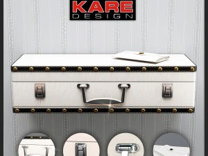 shelf kare wall shelf suitcase white 1drw 78364 3D Model