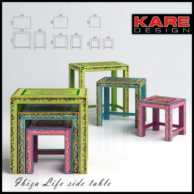coffee tables kare ibiza life side table 3D Model .c4d .max .obj .3ds .fbx .stl .blend 