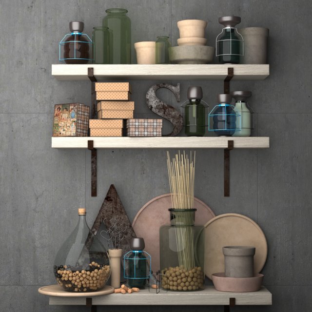 decorative set for the kitchen-kitchen accessories Model 3D .c4d .max .obj .3ds .fbx .stl .blend 