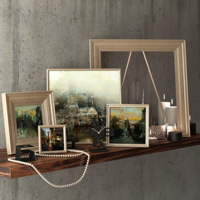 decorative set with pictures hsin-yao tseng 3D Модель .c4d .max .obj .3ds .fbx .stl .blend 