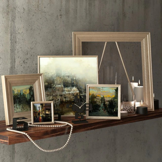 decorative set with pictures hsin-yao tseng 3D Model .c4d .max .obj .3ds .fbx .stl .blend 
