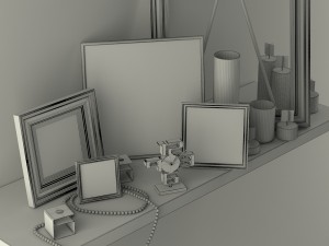 decorative set with pictures hsin-yao tseng 3D Модель
